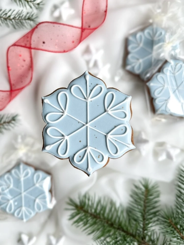 Błękitka śnieżynka - piernik świąteczny