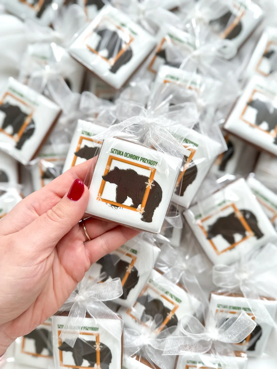 Pierniki  z logo firmy - kwadrat 6 cm